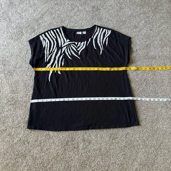 Chicos Top size 3 - XL Zebra embroidered contrasts body top 100% cotton summer - Picture 6 of 9